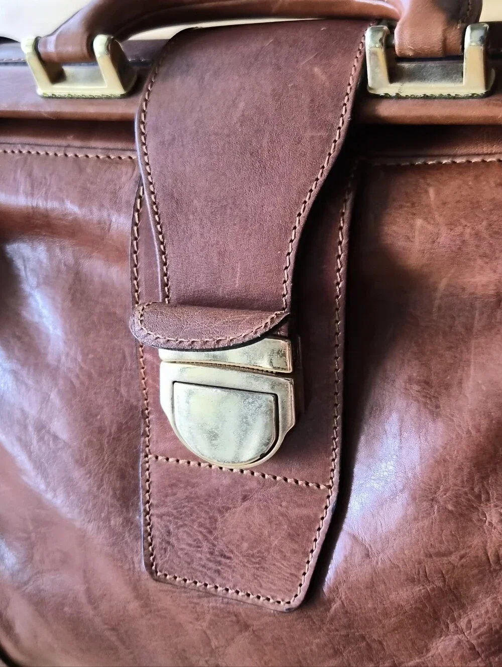 Leather Doctor's Briefcase Travel Bag